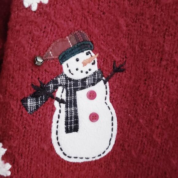 Croft & Barrow Women's Holiday Snowman Red Christmas Sweater Petite Large - Picture 8 of 11